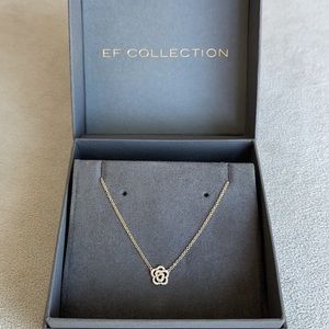 EF Collection Diamond Rose Necklace, 14k Gold